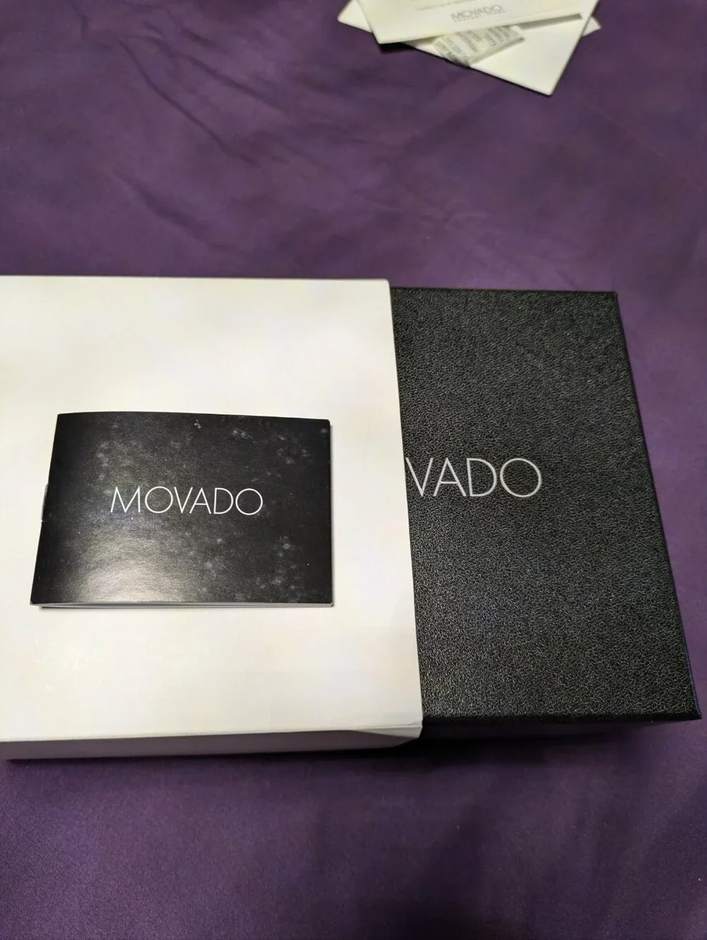NWT Movado Amarosa Black Dial Two-Tone Stainless Steel and Gold Watch,